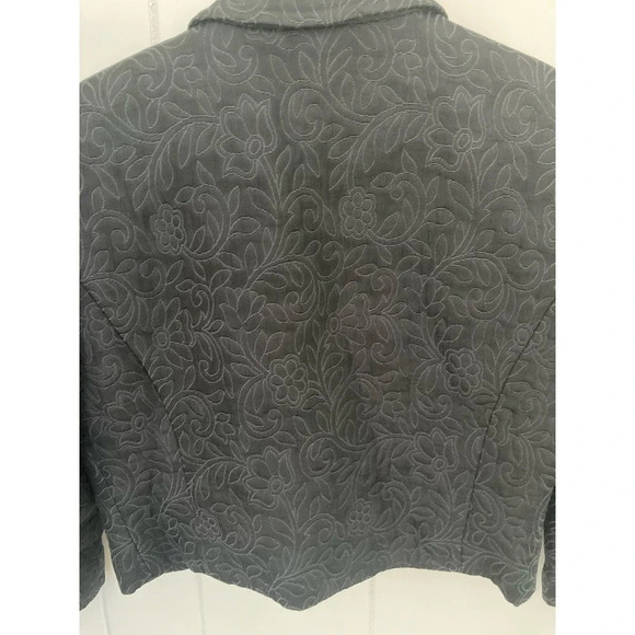 Club Monaco cropped Jacquard black blazer Sz 6 - Picture 7 of 13